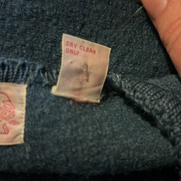 Vintage Ashley Blue Boiled Wool Cardigan Jacket - Picture 6 of 8